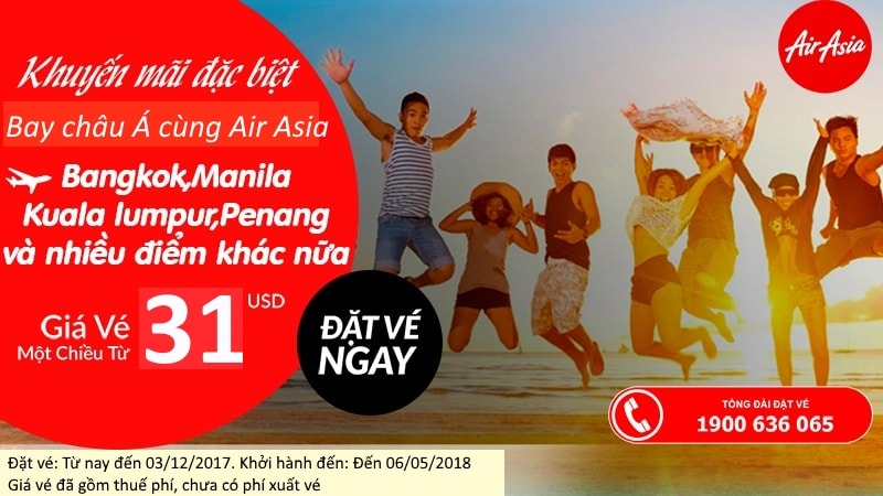 Air Asia KM vé rẻ năm 2018