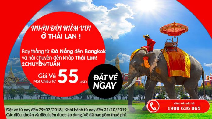 Air Asia mở bán vé máy bay đi Đà Nẵng giá rẻ