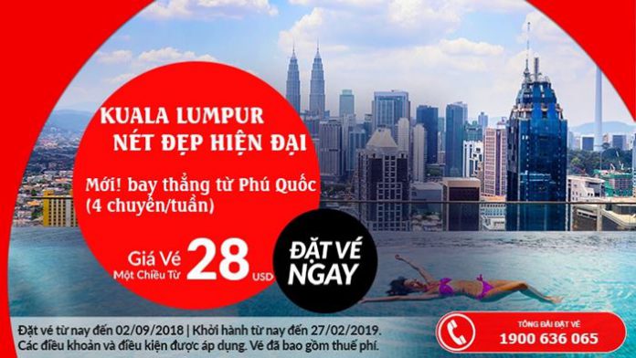Phú Quốc đến Kuala Lumpur chỉ với 28 USD