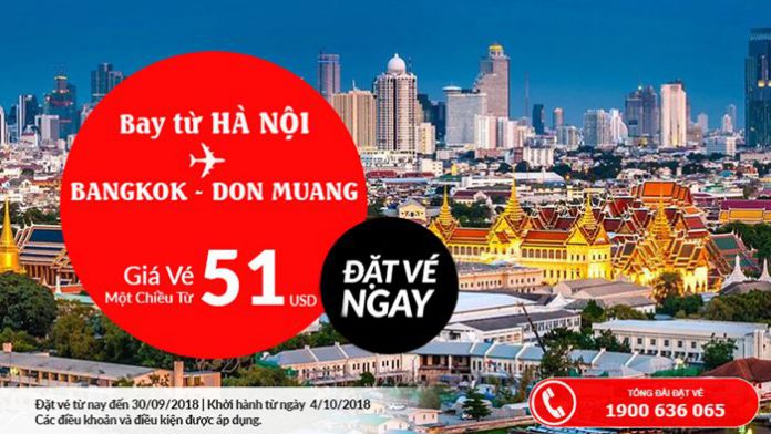 Bay thẳng từ Hà Nội đến Bangkok chỉ 51 USD