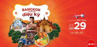Vé máy bay khuyến mãi đường bay mới từ Nha Trang - Bangkok